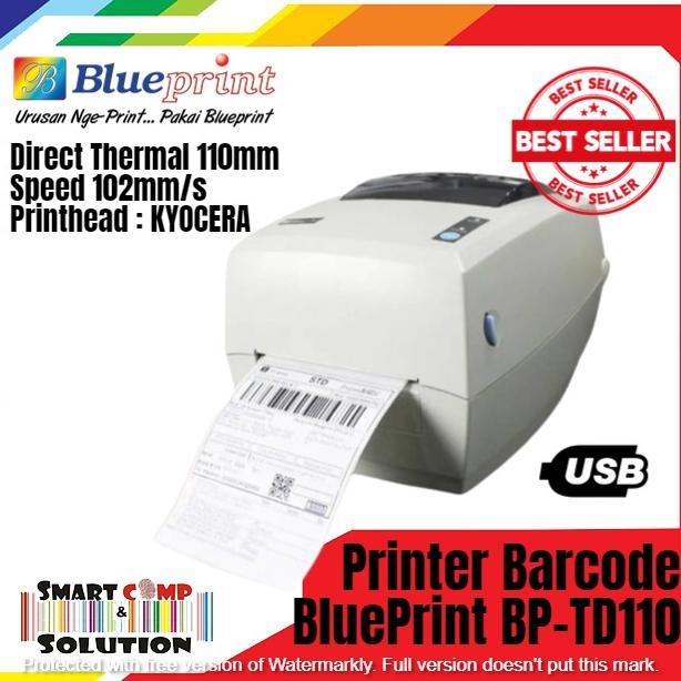 Gambar Terlaris Printer Barcode Thermal BluePrint BP-TD110 USB Label Resi - USB ONLY dari Toko Tasyars undefined Tokopedia