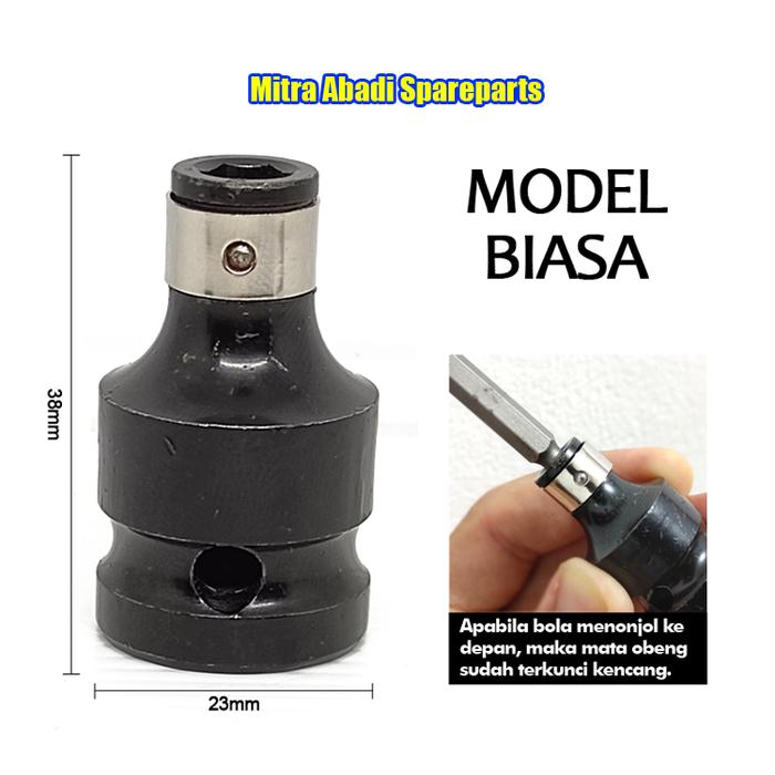 Gambar Wrench Adapter Converter 1/2" SQUARE HEAD to 1/4" HEXAGONAL BIT - MODEL BIASA dari Mitra Abadi Spareparts undefined Tokopedia