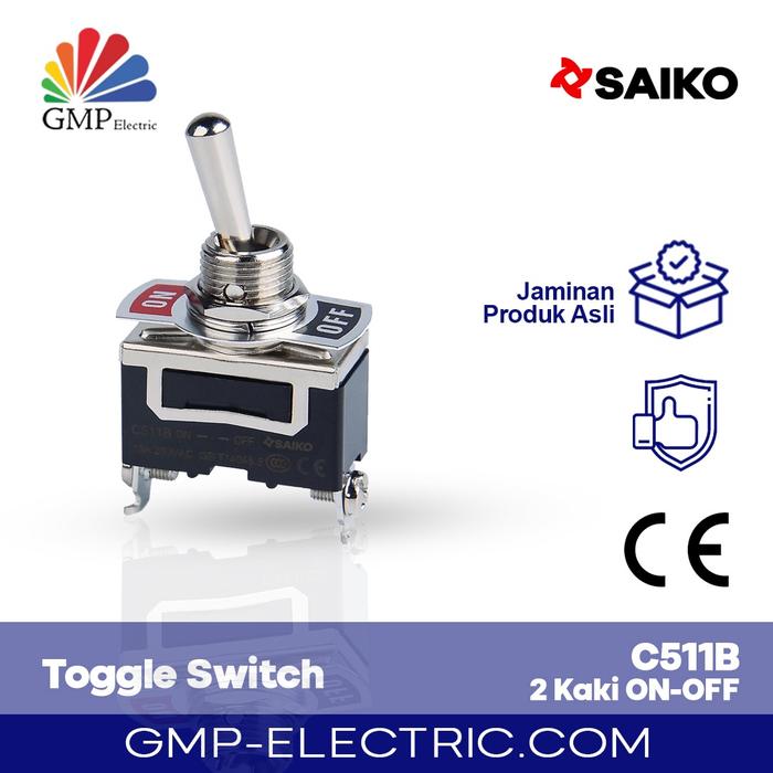 Gambar Toggle Switch Saiko 2 Kaki ON-OFF 250VAC 15A C511B dari GMP Elektrik undefined Tokopedia