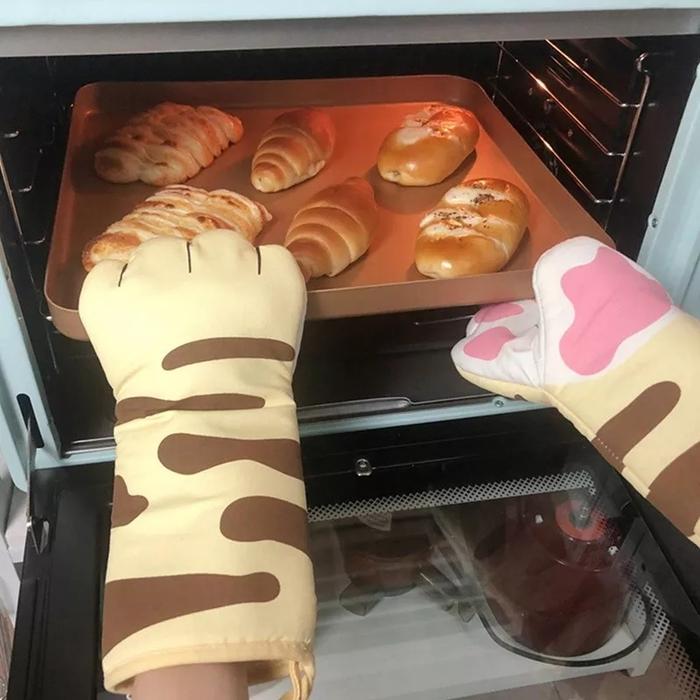 Gambar Cute Cat Paws Oven Heat Gloves Baking Supplies Heat Resistance dari Gypsy House undefined Tokopedia