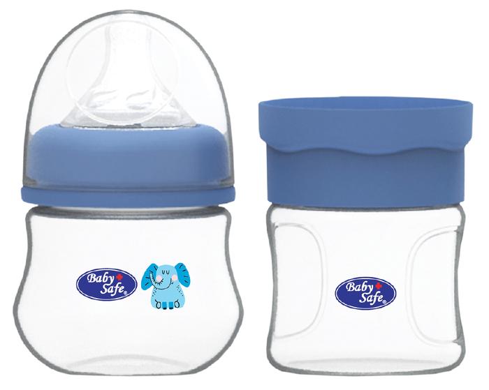 Gambar BabySafe - WNC2 - Botol Susu Wide Neck 150 ml dan Wadah Susu 120 ml - Blue dari BabySafe Indonesia undefined Tokopedia