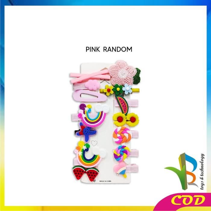 Gambar [COD] RB C317 Set Jepit Rambut Anak 14 IN 1 Hair Clip - PINK, C317 RANDOM dari RB TOYS AND TECHNOLOGY undefined Tokopedia