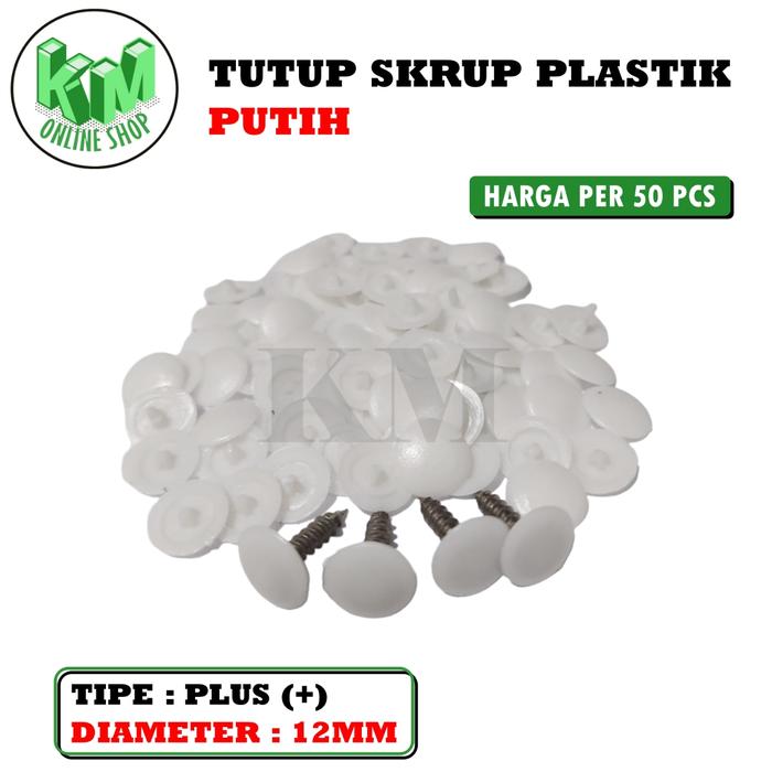Gambar Tutup Skrup Plastik Model Plus - Dop Screw Cap Cover Penutup Sekrup - Putih dari KM Onlinshop undefined Tokopedia