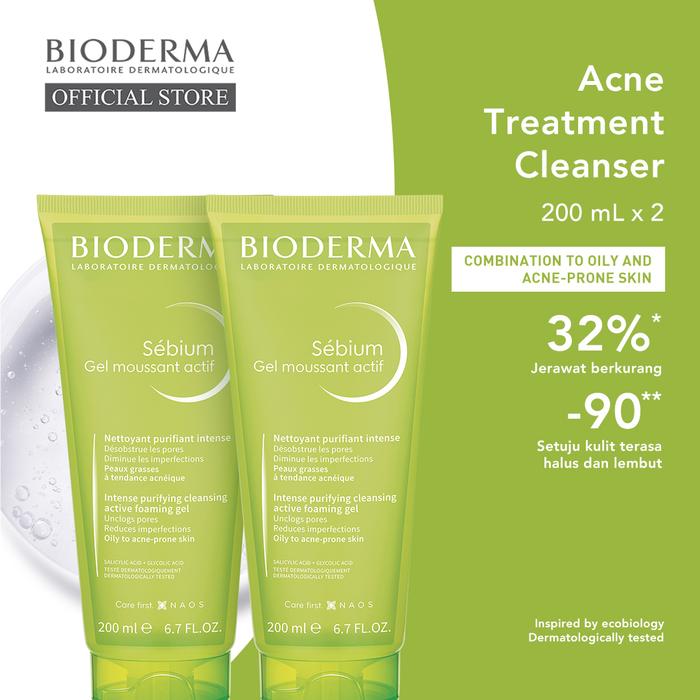 Gambar Bioderma Sebium Gel Moussant Actif 200 ml Twin Pack dari Bioderma Indonesia undefined Tokopedia
