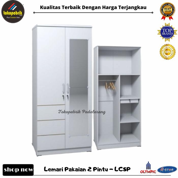 Gambar Lemari Pakaian Pintu 2 Minimalis Olympic O LCSP Lily Murah Bandung dari Tokopabrik_Cimahi undefined Tokopedia
