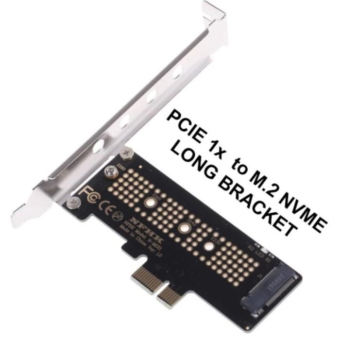 Gambar PCIE X1 X4 TO M.2 NVME ADAPTER SSD M2 ADAPTER ADAPTOR CONVERTER CARD - LONG BRACKET X1 dari Honey Computer undefined Tokopedia