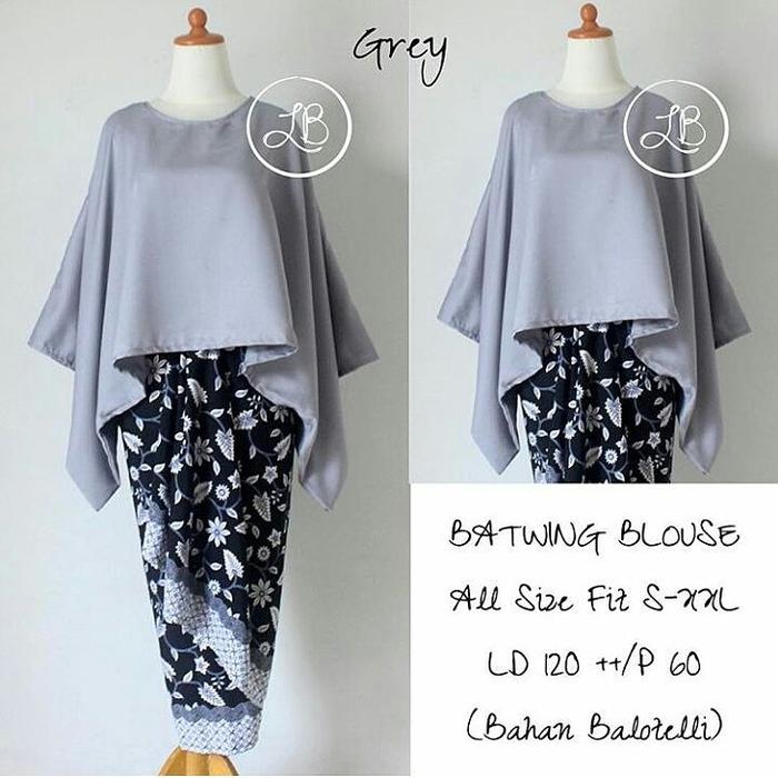 Gambar SETELAN KEBAYA BATWING BALOTELI / KEBAYA MODERN ABU DAN WARNA LAINNYA - SET ABU dari Kebaya Nusantara Store undefined Tokopedia