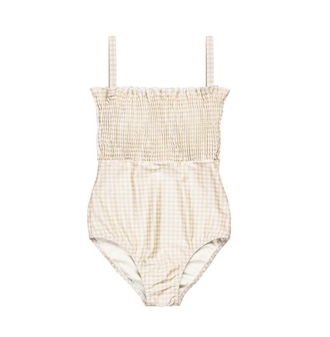 Gambar Gingham Women Smock Leotard, Baju Renang Wanita - Brown Waffle, M dari leevierrakids undefined Tokopedia