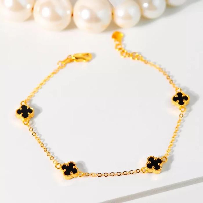 Gambar Gelang Emas Rantai New Fancy Vancleef- Toko Emas Gadjah - Hitam, 16 K dari Toko Emas Gadjah - Est. 1918 undefined Tokopedia