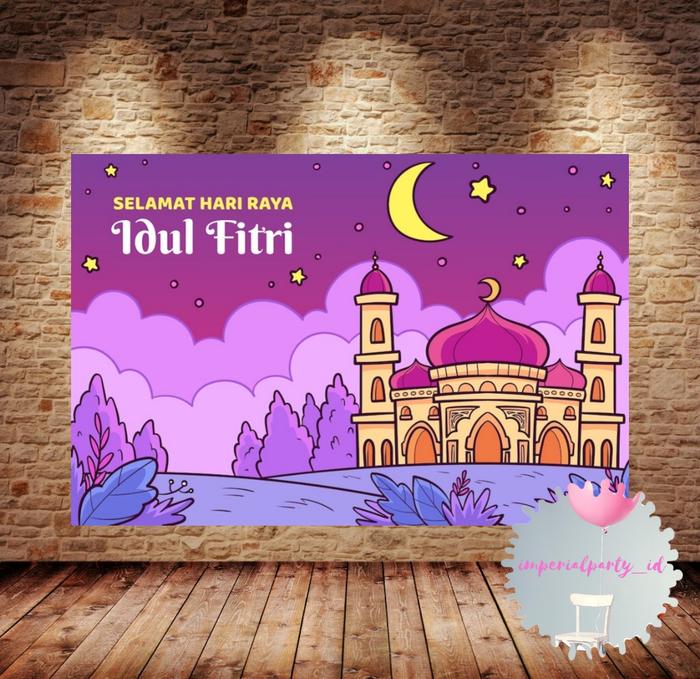 Gambar Custom Backdrop Banner Spanduk Ramadhan Lebaran Idul Fitri Eid - Model 3, 1.5x1 m dari imperialparty undefined Tokopedia