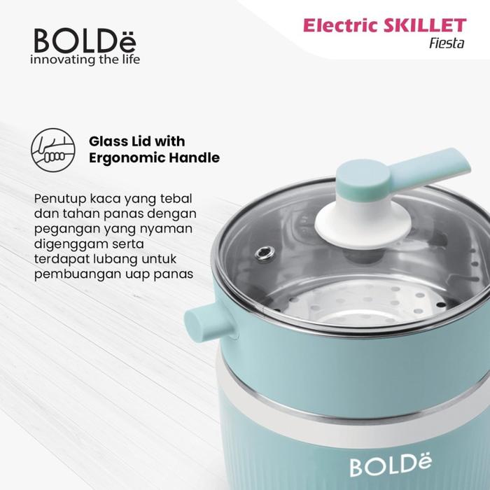 Gambar Bolde Electric Skillet Fiesta Panci Masak Steamer Serbaguna 1,2 L - Biru Muda dari amac electronic store undefined Tokopedia