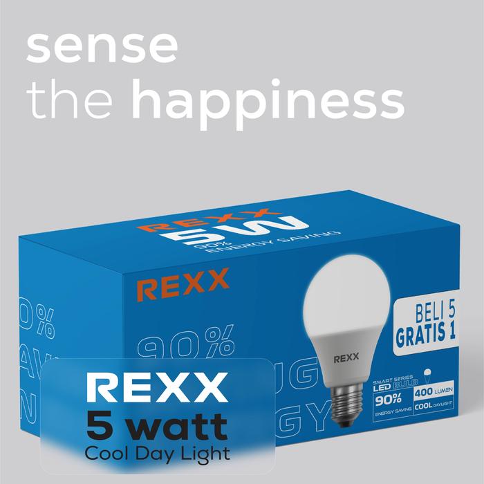 Gambar Rexx Bundling Beli 5 Gratis 1 Bohlam Led Warna Putih - 5W, Putih dari Rexx Official Store undefined Tokopedia