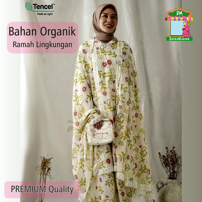Gambar Mukena Premium Dewasa Desain Elegan Bahan Tencel Organic Alami | Tulip - Cream dari BerGAYA Masa Kini undefined Tokopedia