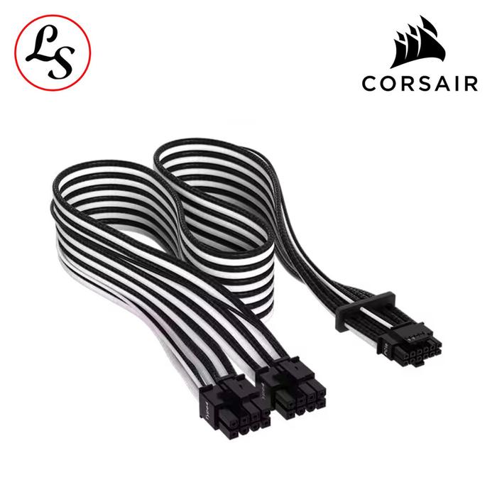 Gambar CORSAIR POWER CABLE 600W PCIe 5.0 12VHPWR Type-4 PSU - BLACK WHITE dari Lightspeed Com undefined Tokopedia