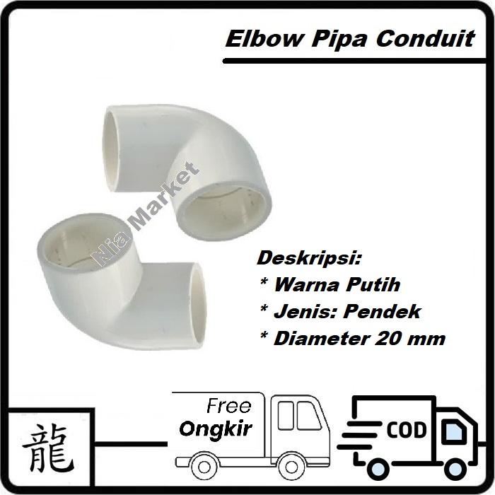 Gambar Elbow Pipa Conduit - Pendek, Putih dari Klik Nia Market undefined Tokopedia