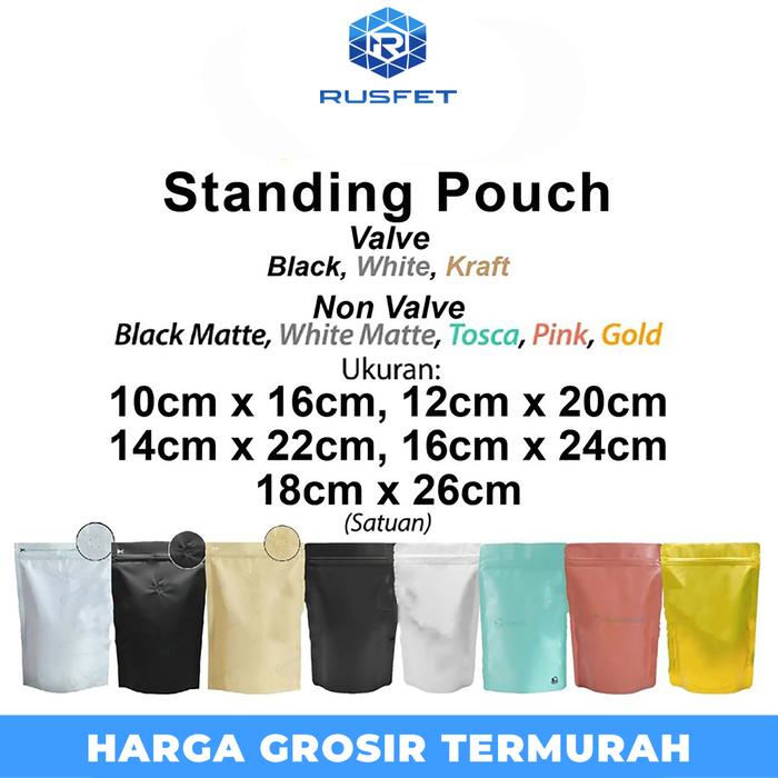 Gambar Plastik Klip Full Metalize Foil Standing Pouch Ziplock Makanan - Putih, 16cm x 24cm dari Rusfet undefined Tokopedia