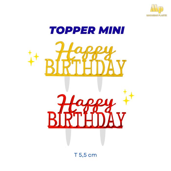 Gambar Topper Mini @100pcs - HBD Gold dari Makassar Plastik undefined Tokopedia