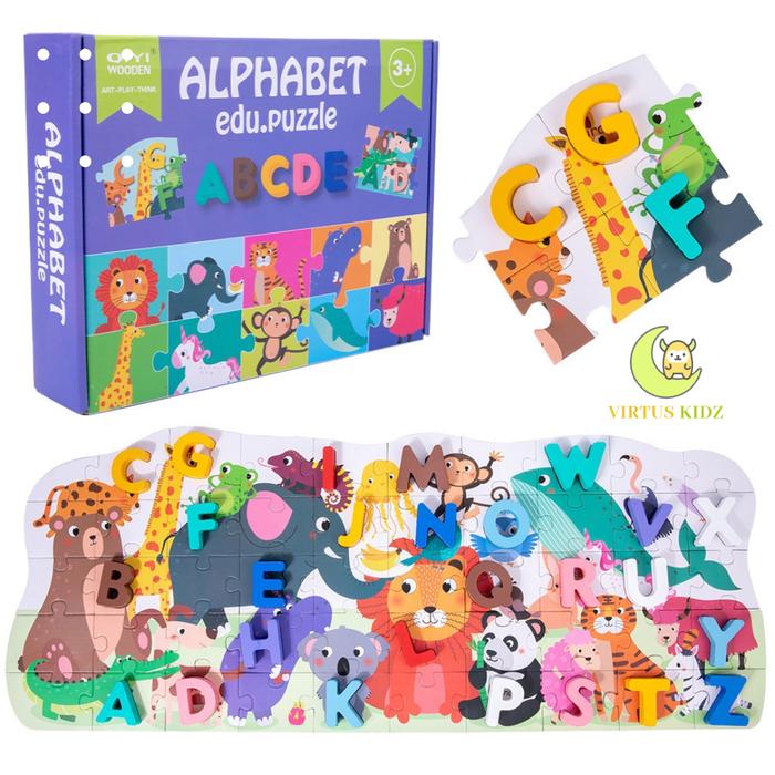 Gambar Mainan Alphabet Edukasi Anak Puzzle / Puzzle Huruf Angka 3D Toys dari Virtus Kidz undefined Tokopedia