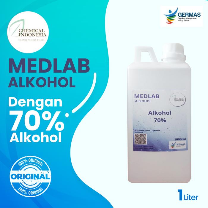 Gambar MED LAB ALKOHOL 70% 96% - 1 Liter, 70% dari CHEMICAL INDONESIA undefined Tokopedia