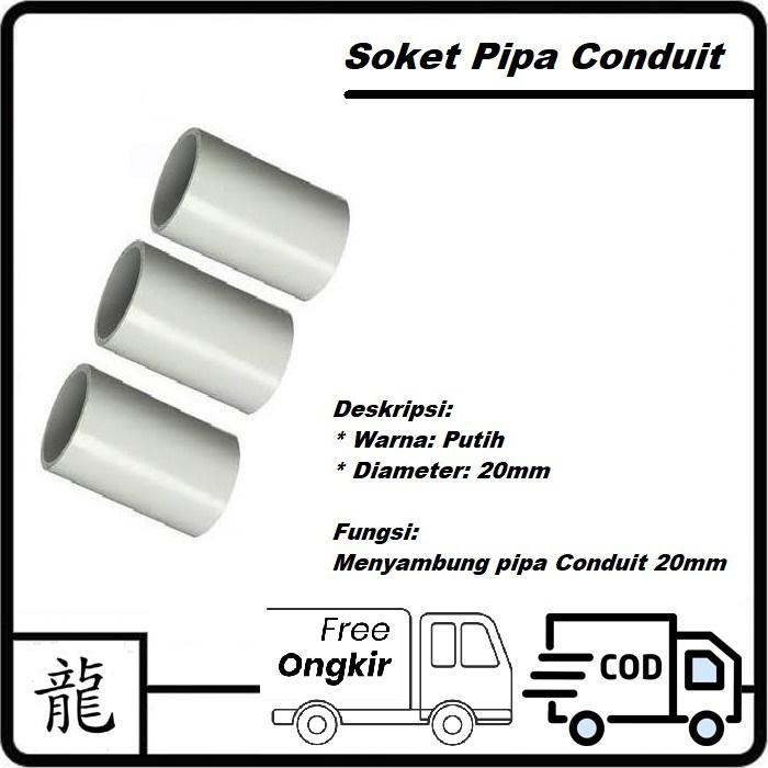Gambar Sambungan Pipa Conduit - Putih dari Klik Nia Market undefined Tokopedia