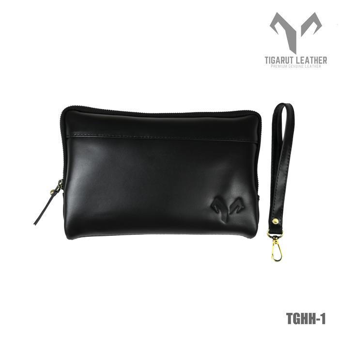 Gambar Tas Tangan Pria Handbag Pria Clutch Bag Pria Kulit Asli Tigarut TGH1 - Hitam, Tanpa Ukir Nama dari Tigarut Leather undefined Tokopedia