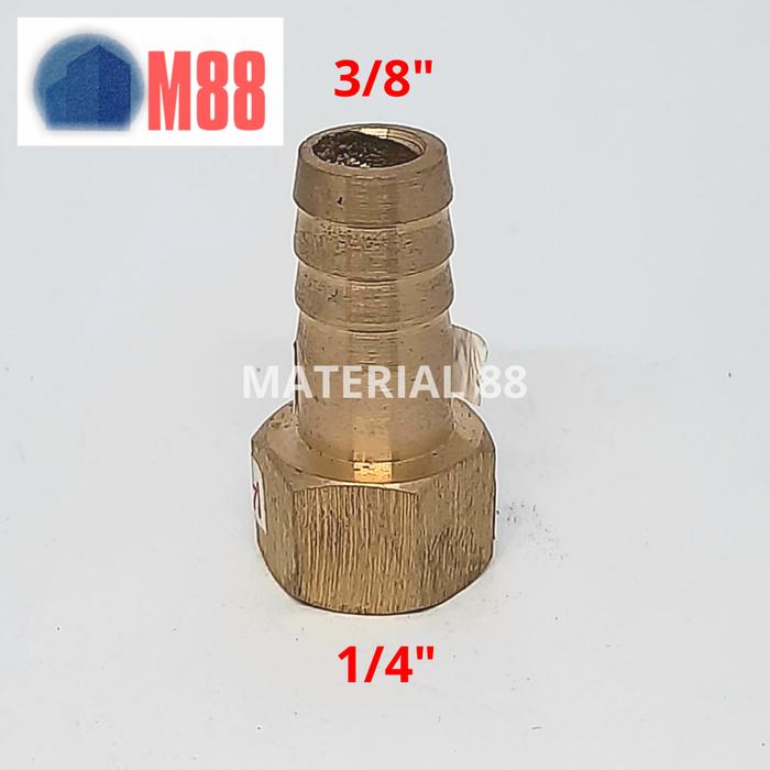 Gambar SDD 1/4 x 3/8 Nepple Selang Kuningan Kompresor Sok Drat Dalam Nipple dari MATERIAL 88 undefined Tokopedia