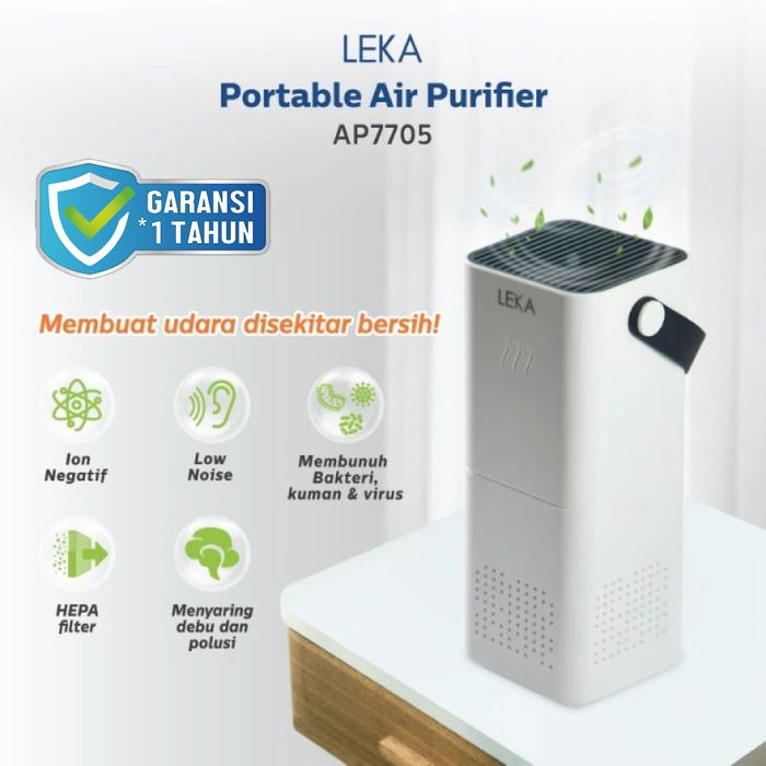 Gambar LEKA AP7705 Mini Air Purifier - Portable HEPA Filter Ion Negatif Anion - AP7705 dari Tissor Official Bandung undefined Tokopedia
