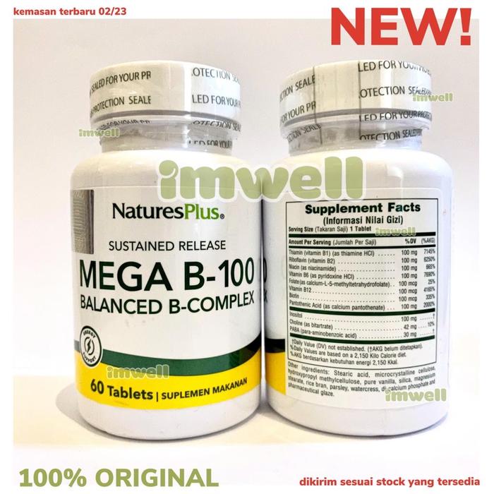 Gambar Natures Plus Mega B 100 Complex Vitamin Syaraf (60) dari imwell. undefined Tokopedia
