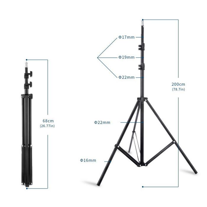 Gambar Tripod Ring Light 2.1 Meter Photo Dimmable Studio Camera Light - Tripod 2.1M dari Vision Multicom undefined Tokopedia