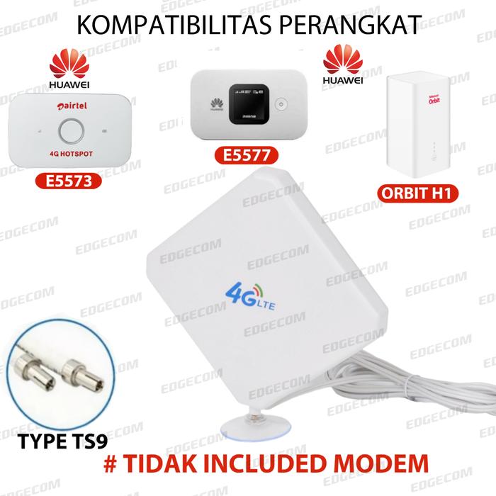 Gambar Antena External Modem Mifi & USB 4G HUAWEI E5573, E5577, E3372 2M - TS9 dari Edgecom undefined Tokopedia