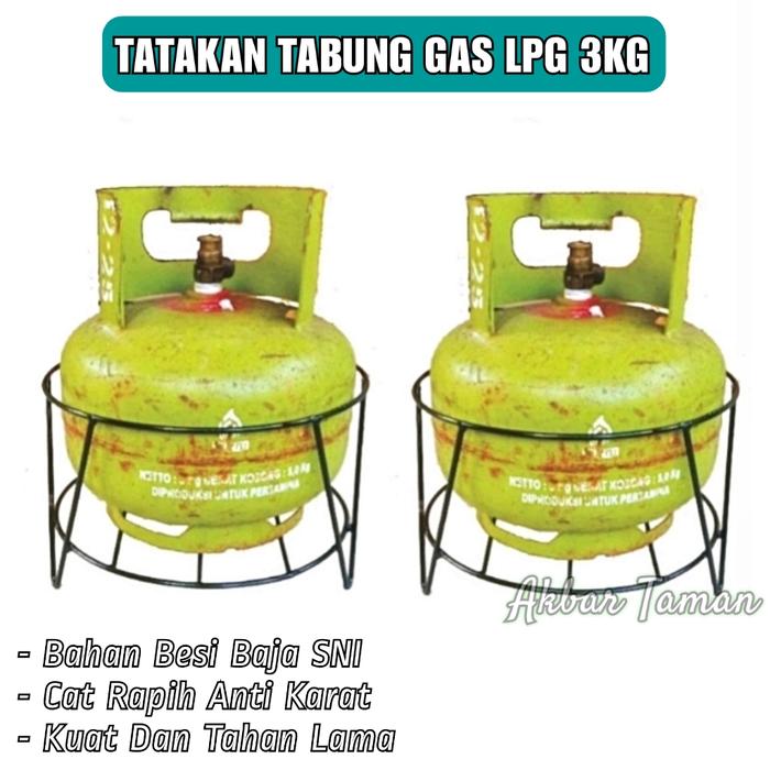 Gambar Tatakan Tabung Gas Dudukan Tabung Gas LPG 3Kg / Rak Tabung Gas - Hitam dari Akbar Taman undefined Tokopedia