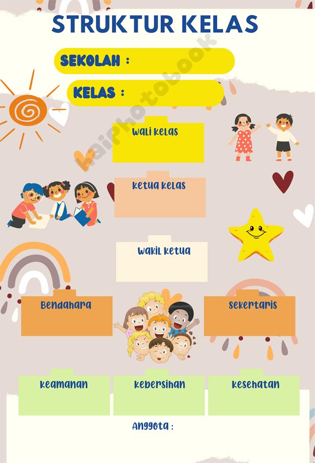 Gambar Poster Struktur Organisasi Kelas Sekolah A3+ FREE SPIDOL WIPE CLEAN - SKL05 dari hi photobook undefined 5 Tokopedia