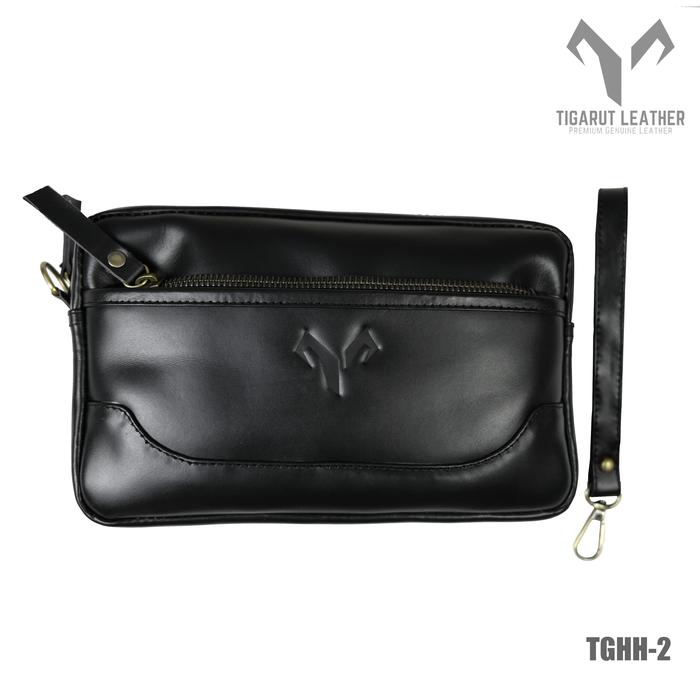 Gambar Tigarut TGH2 Handbag Pria Clutch Bag Pria Kulit Asli - Hitam, Tanpa Ukir Nama dari Tigarut Leather undefined Tokopedia