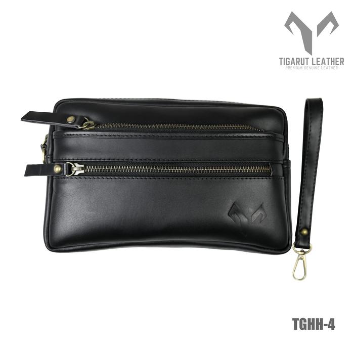 Gambar Tas Tangan Pria Handbag Pria Clutch Bag Pria Kulit Asli Tigarut TGH4 - Hitam, Tanpa Ukir Nama dari Tigarut Leather undefined Tokopedia