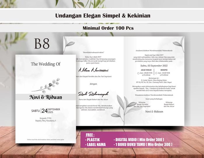 Gambar undangan pernikahan unik dan elegan - B8 dari Undangankreasi undefined Tokopedia