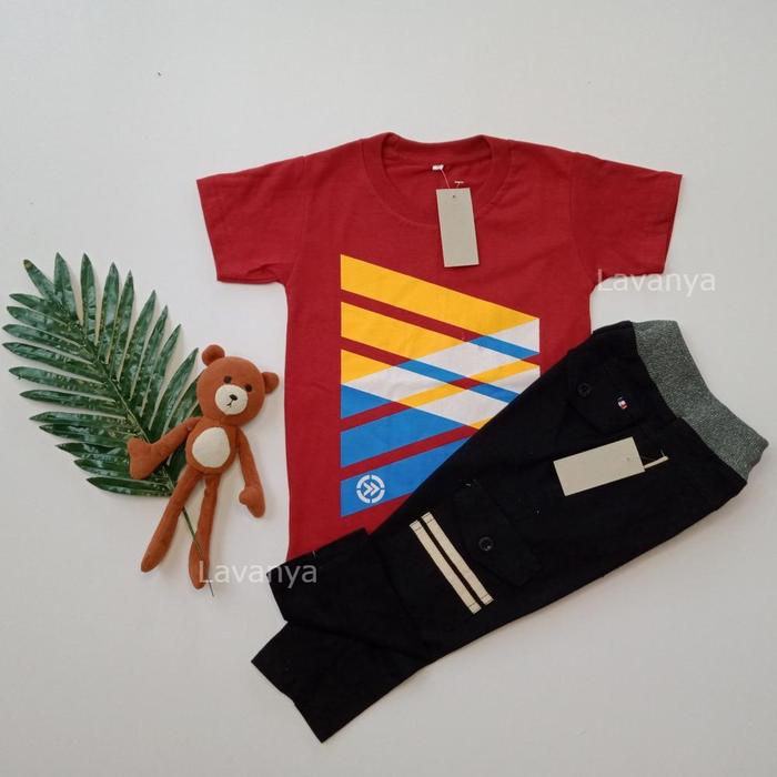 Gambar Baju Setelan Jeans Panjang Anak Kaos Distro Baju Dan Celana Levis - Maroon, 3-4th dari askanah_havika undefined Tokopedia