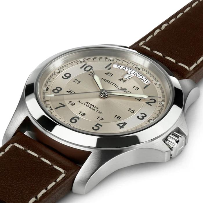 hamilton khaki field king automatic beige dial men's watch h64455523