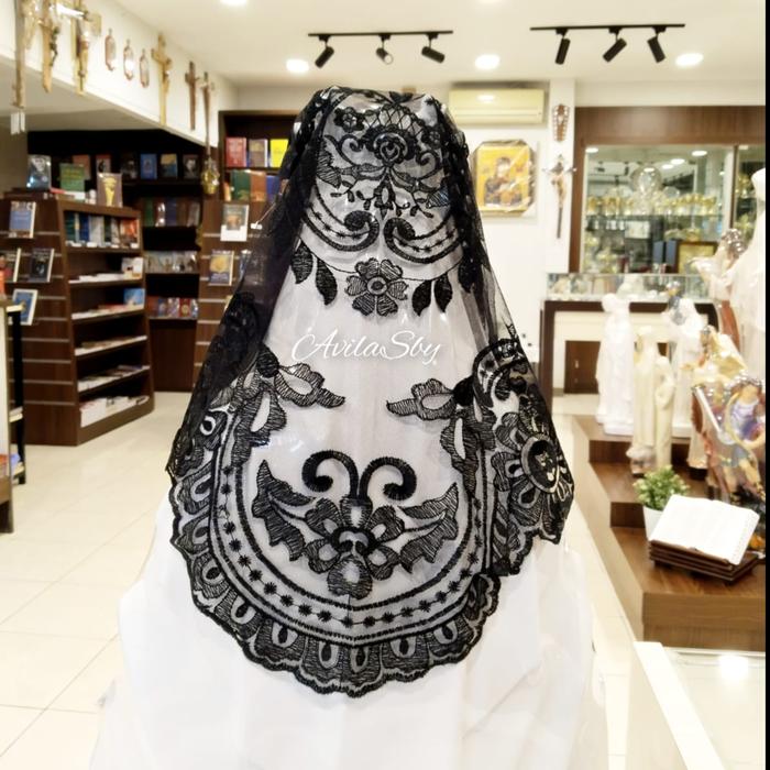 Gambar Mantila Black/White New Model Rohani Katolik dari avilashop surabaya undefined 5 Tokopedia