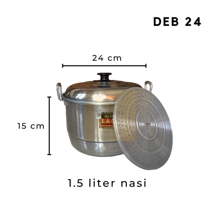 Gambar Panci Dandang Kukus 20 22 24 26 28 30 33cm Aluminium Global Eagle Panc - 24cm dari Sumberaren123 undefined Tokopedia