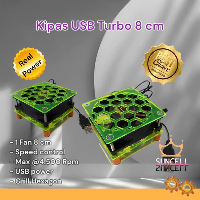 Gambar Kipas Fan USB Turbo dengan Grill pelindung dari suncell undefined Tokopedia