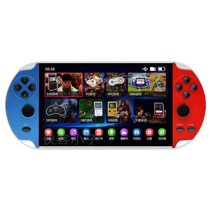 Gambar X12 Plus 7 " Game Retro Built-In 10000 + Game bawaan memori 16G - X12P-Red Blue dari Bean Tech undefined Tokopedia