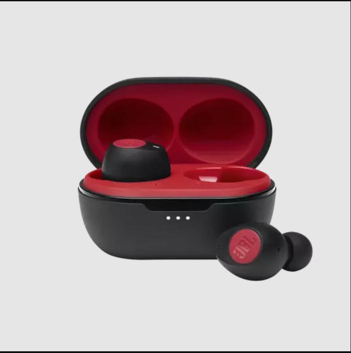 Gambar JBL Tune 115 TWS Earphone Headset Wireless Pure Bass - Hitam-Merah dari Pranala Store undefined Tokopedia