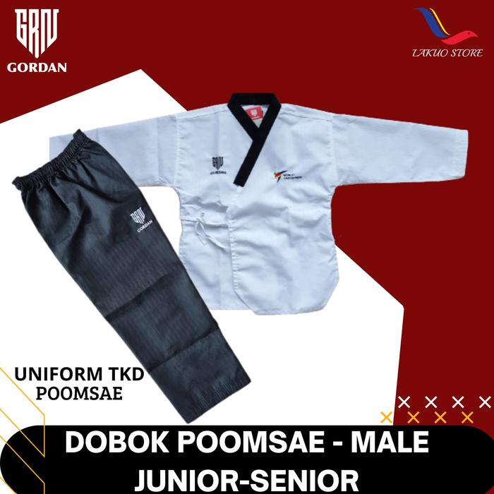 Gambar DOBOK POOMSAE GORDAN JUNIOR & SENIOR / DOBOK TAEKWONDO POOMSAE - PUTRA HITAM, 170 cm dari LAKUOSTORE undefined Tokopedia