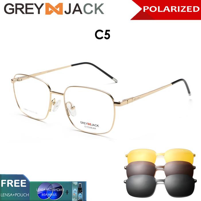 Gambar Grey Jack Kacamata ClipOn Free 3 lens Polarized Style Kotak New 80011 - C5, CLIP ON(NORMAL) dari Grey Jack Eyewear Kota Administrasi Jakarta Barat Tokopedia