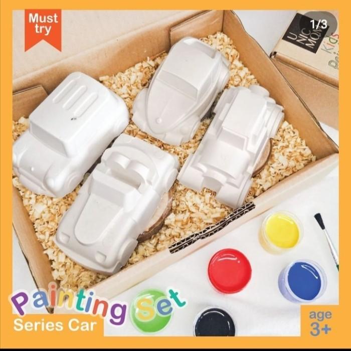 Gambar Car series painting set/Mewarnai gypsum/mainan seni anak/edukasi/DIY dari Unicmom shop undefined Tokopedia