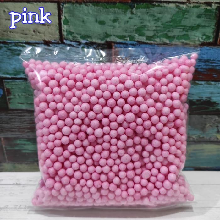 Gambar butiran styrofoam warna/floam/butiran gabus undian/isi giftbox/slime - pink dari yora paper undefined Tokopedia