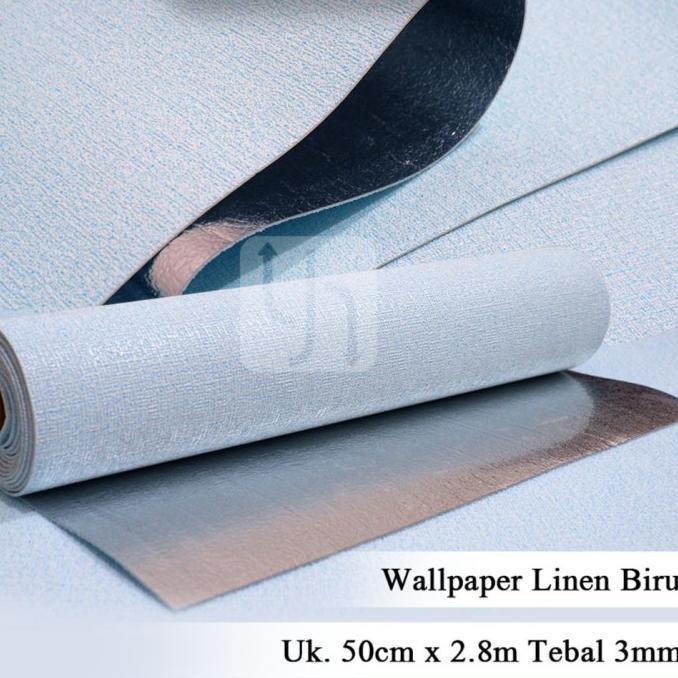 Gambar New Wallpaper Foam Linen Roll Wallpaper Dinding - Dekorasi Kamar Tidur - Biru dari Pablo Indira undefined Tokopedia