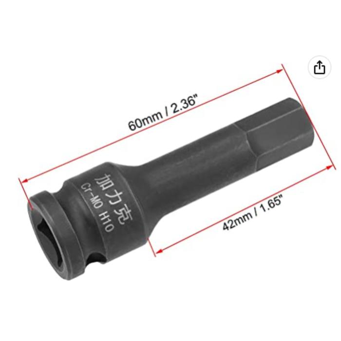 Gambar IMPACT HEX SOCKET 1/2 INCH CR-MO H4-H10 - H9 dari BURSAjkt-tools undefined Tokopedia