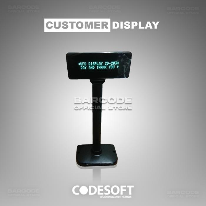 Gambar Customer Display - Pole Display Murah VFD 203 - VFD-203 USB - VFD203 dari Barcode Store Solutions undefined Tokopedia