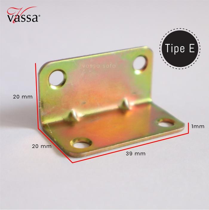 Gambar Bracket siku L / ambalan L / plat L penyangga - BRACKET E dari Vassa Sofa & Home undefined Tokopedia